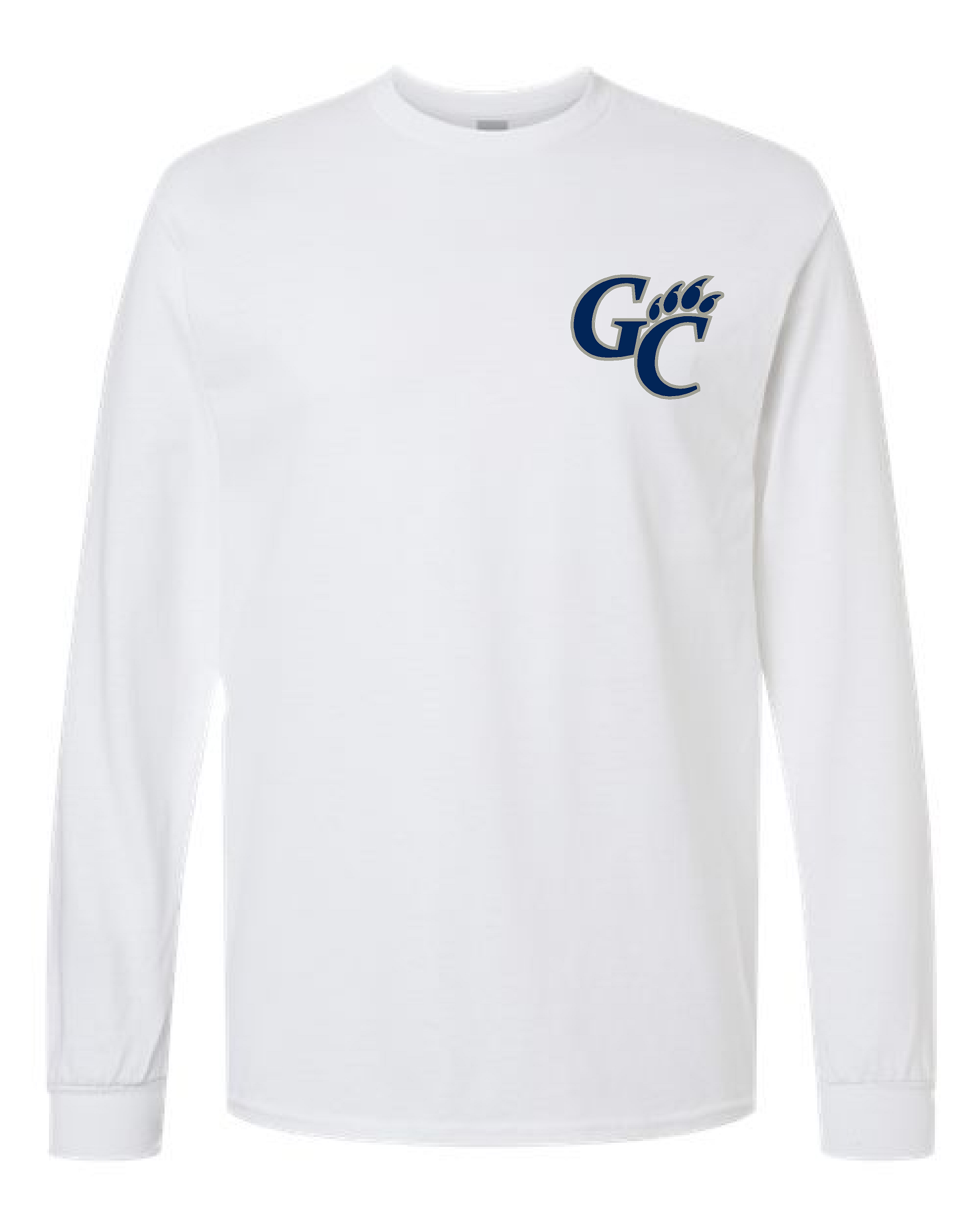 GC Logo Cotton Long Sleeve White Tee