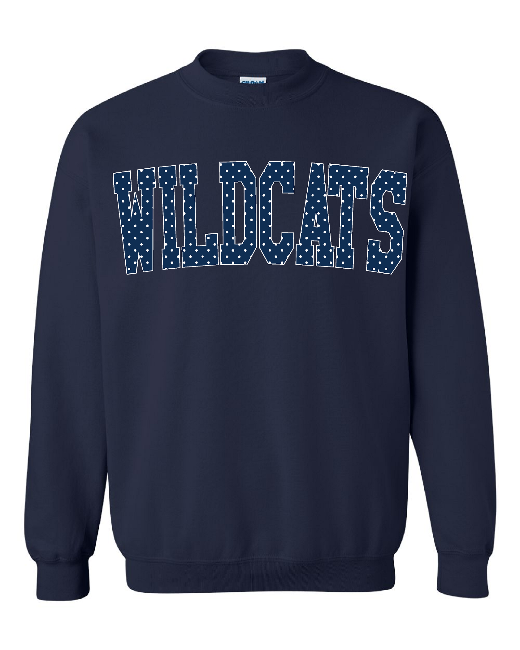 Wildcats Navy Polka Dot Crewneck Sweatshirt